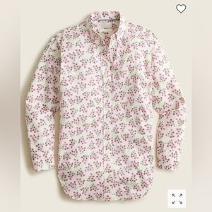 NWT Jcrew Relaxed-fit lightweight cotton poplin shirt in whisper peach berry